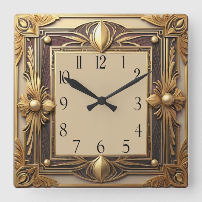 Reloj Cuadrado Art Deco (Anverso)