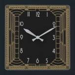 Reloj Cuadrado Art Deco<br><div class="desc">Gran diseño de reloj. Te encantará como a otros. Tenga la libertad de usar este diseño para otro producto que desee o para el personalizar y agregue su texto. Sígueme por más. Gracias. Que tengas un buen día.</div>