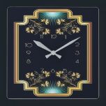 Reloj Cuadrado Art Deco<br><div class="desc">Gran diseño de reloj. Te encantará como a otros. Tenga la libertad de usar este diseño para otro producto que desee o para el personalizar y agregue su texto. Sígueme por más. Gracias. Que tengas un buen día.</div>