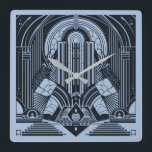 Reloj Cuadrado Art Deco<br><div class="desc">Vea mi tienda para ver más artículos con patrones.</div>