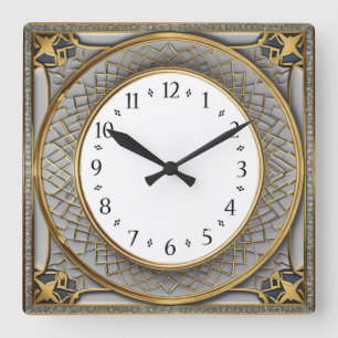Reloj Cuadrado Art Deco
