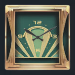 Reloj Cuadrado Art Deco<br><div class="desc">Gran diseño de reloj art deco. Te encantará como a otros. Tenga la libertad de usar este diseño para otro producto que desee o para el personalizar y agregue su texto. Sígueme por más. Gracias. Que tengas un buen día.</div>