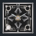 Reloj Cuadrado Art Deco<br><div class="desc">With a nod to the art deco era, your decor will display an elegance from days gone by. Bold, striking colors will compliment many design tastes.</div>