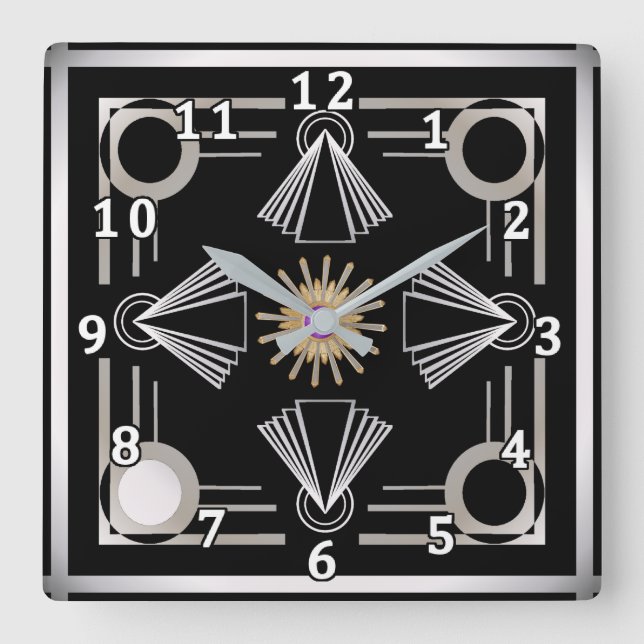 Reloj Cuadrado Art Deco (Anverso)