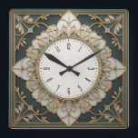 Reloj Cuadrado Art Deco<br><div class="desc">Gran diseño de reloj. Te encantará como a otros. Tenga la libertad de usar este diseño para otro producto que desee o para el personalizar y agregue su texto. Sígueme por más. Gracias. Que tengas un buen día.</div>