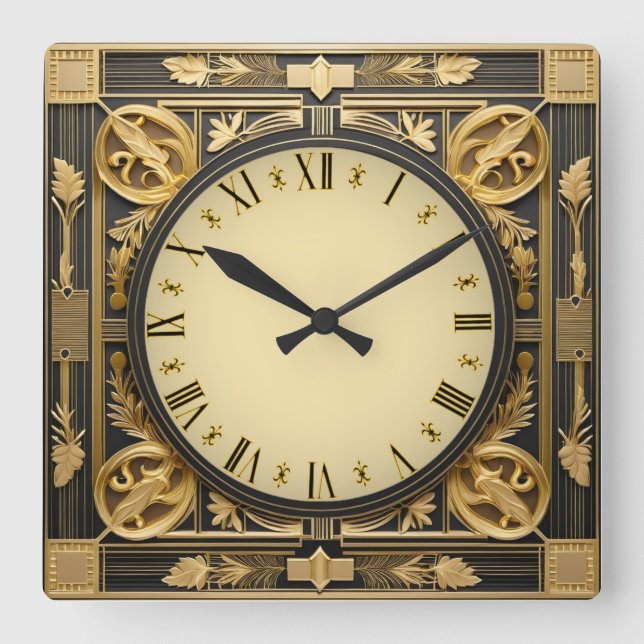 Reloj Cuadrado Art Deco (Anverso)
