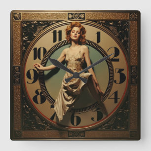 Reloj Cuadrado Art Deco