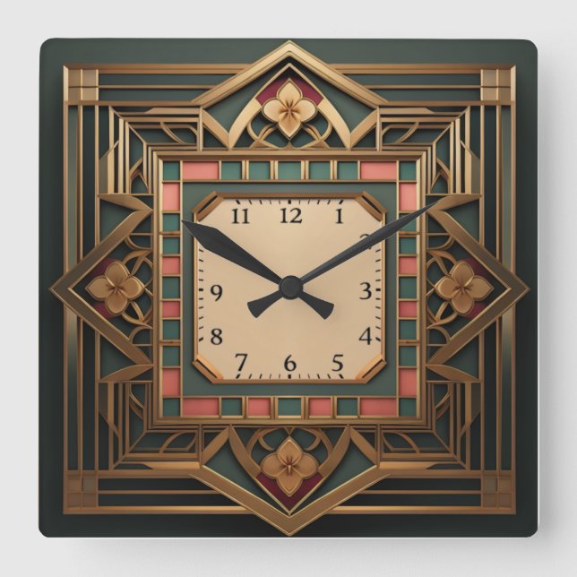 Reloj Cuadrado Art Deco (Anverso)