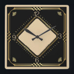 Reloj Cuadrado Art Deco<br><div class="desc">Gran diseño de reloj. Te encantará como a otros. Tenga la libertad de usar este diseño para otro producto que desee o para el personalizar y agregue su texto. Sígueme por más. Gracias. Que tengas un buen día.</div>