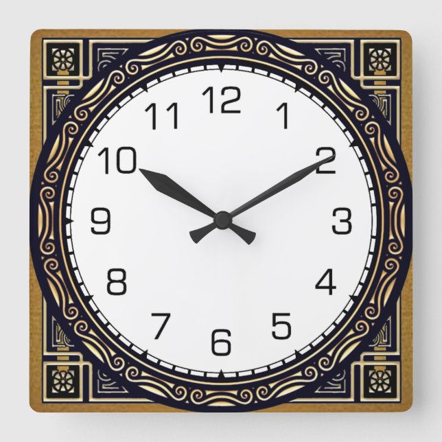 Reloj Cuadrado Art Deco (Anverso)