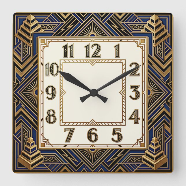 Reloj Cuadrado Art Deco (Anverso)