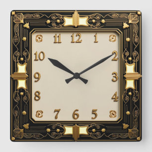 Reloj Cuadrado Art Deco