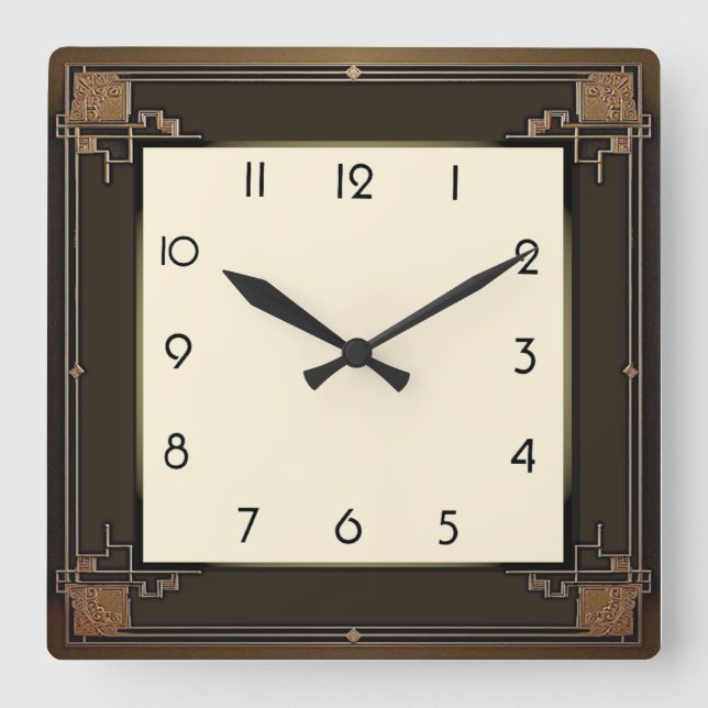 Reloj Cuadrado Art Deco (Anverso)