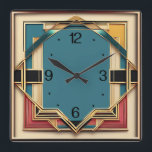 Reloj Cuadrado Art Deco<br><div class="desc">Gran diseño de reloj. Te encantará como a otros. Tenga la libertad de usar este diseño para otro producto que desee o para el personalizar y agregue su texto. Sígueme por más. Gracias. Que tengas un buen día.</div>