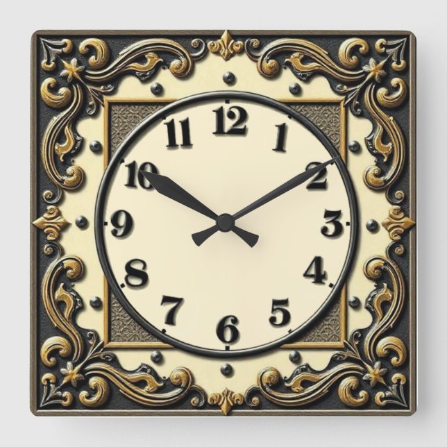 Reloj Cuadrado Art Deco (Anverso)