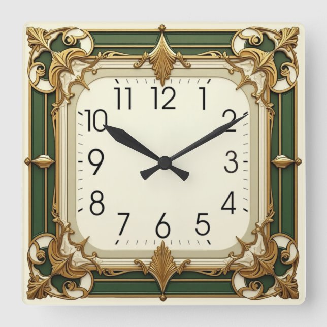 Reloj Cuadrado Art Deco (Anverso)