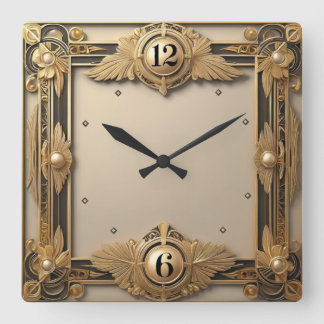 Reloj Cuadrado Art Deco