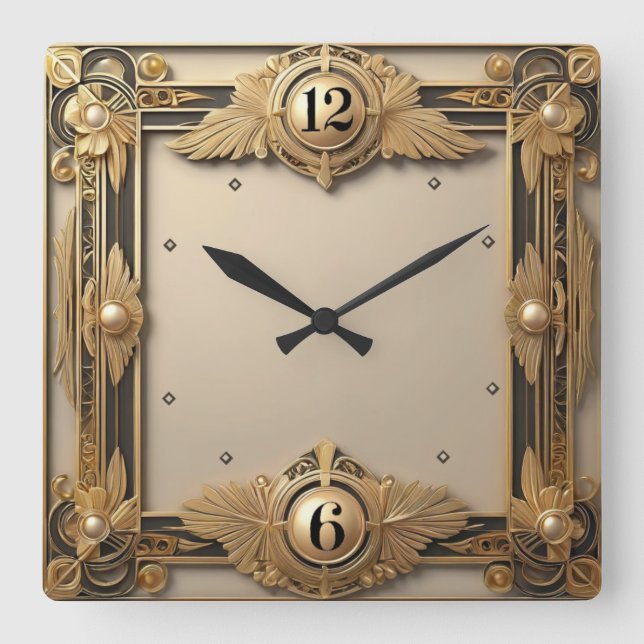 Reloj Cuadrado Art Deco (Anverso)