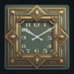 Reloj Cuadrado Art Deco<br><div class="desc">Gran diseño de reloj. Te encantará como a otros. Tenga la libertad de usar este diseño para otro producto que desee o para el personalizar y agregue su texto. Sígueme por más. Gracias. Que tengas un buen día.</div>