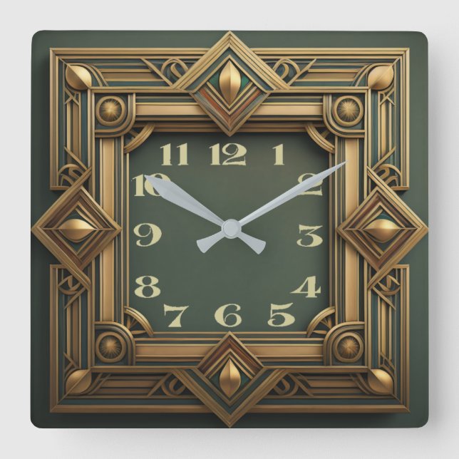 Reloj Cuadrado Art Deco (Anverso)