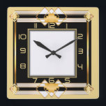 Reloj Cuadrado Art Deco<br><div class="desc">Excelente diseño Deco. Te encantará como a otros. Tenga la libertad de usar este diseño para otro producto que desee o para el personalizar y agregue su texto. Sígueme por más. Gracias. Que tengas un buen día.</div>