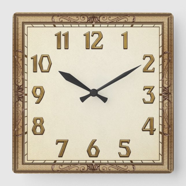 Reloj Cuadrado Art Deco (Anverso)