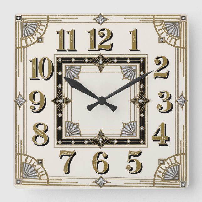 Reloj Cuadrado Art Deco (Anverso)