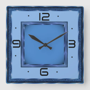 Reloj Cuadrado Art Decó Azul