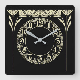 Reloj Cuadrado Art Deco Black