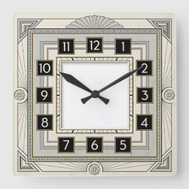 Reloj Cuadrado Art Deco Blanco
