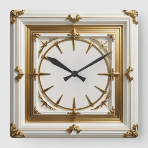 Reloj Cuadrado Art Deco Blanco