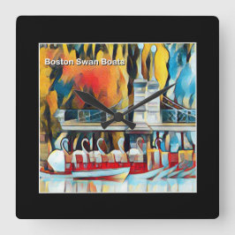 Reloj Cuadrado Art Deco Boston Swan Boats