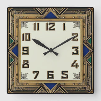 Reloj Cuadrado Art Deco Bronce