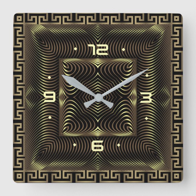 Reloj Cuadrado Art Deco dorado (Anverso)