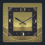 Reloj Cuadrado Art Deco dorado<br><div class="desc">Gran diseño de reloj. Te encantará como a otros. Tenga la libertad de usar este diseño para otro producto que desee o para el personalizar y agregue su texto. Sígueme por más. Gracias. Que tengas un buen día.</div>