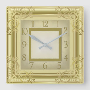 Reloj Cuadrado Art Deco dorado