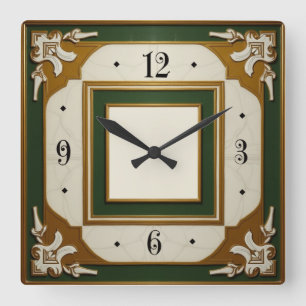 Reloj Cuadrado Art Déco Elegante