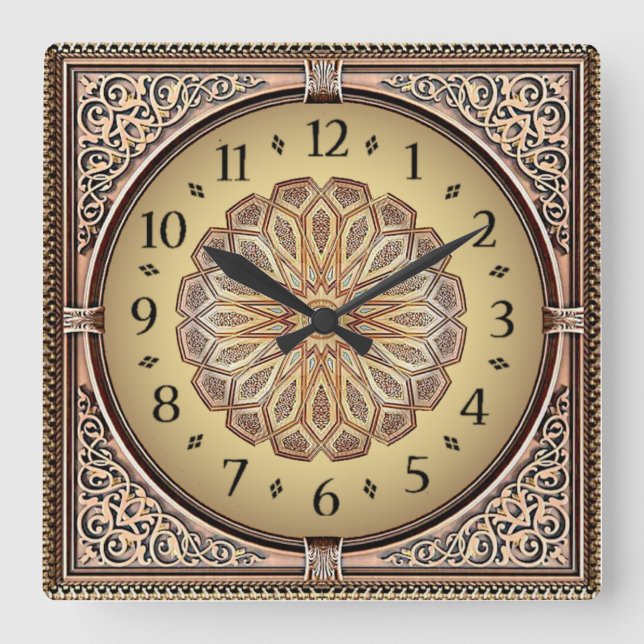 Reloj Cuadrado Art Deco Elegante (Anverso)