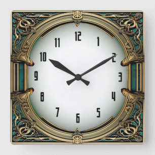 Reloj Cuadrado Art Deco Elegante