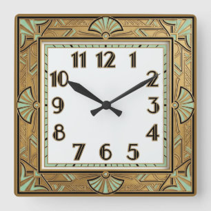 Reloj Cuadrado Art Déco Elegante
