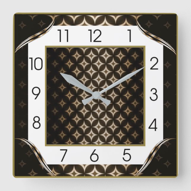 Reloj Cuadrado Art Deco Elegante (Anverso)