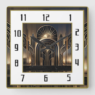 Reloj Cuadrado Art Deco Elegante