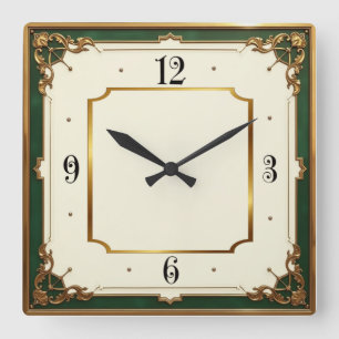 Reloj Cuadrado Art Deco Elegante