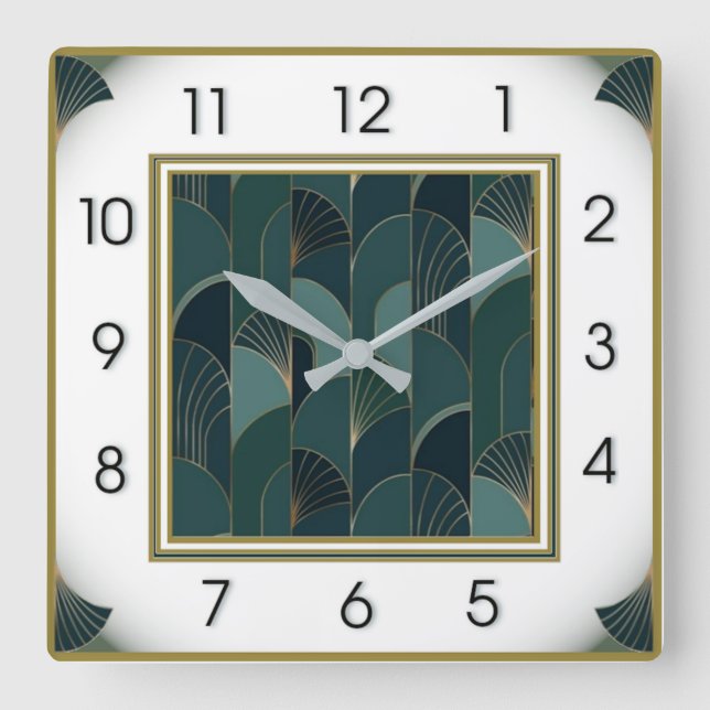 Reloj Cuadrado Art Deco Elegante (Anverso)