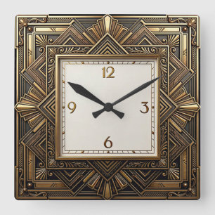 Reloj Cuadrado Art Deco Elegante