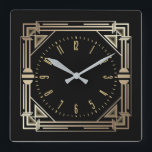 Reloj Cuadrado Art Deco elegante<br><div class="desc">Gran diseño de reloj. Te encantará como a otros. Tenga la libertad de usar este diseño para otro producto que desee o para el personalizar y agregue su texto. Sígueme por más. Gracias. Que tengas un buen día.</div>