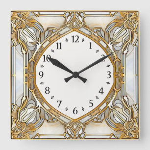Reloj Cuadrado Art Deco Elegante 