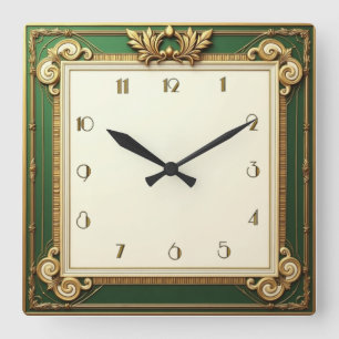 Reloj Cuadrado Art Deco Elegante