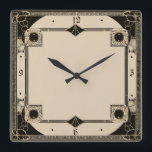 Reloj Cuadrado Art Deco Elegante Negro<br><div class="desc">Gran diseño de reloj. Te encantará como a otros. Puede usar este diseño para otro producto que desee o para el personalizar y agregar su texto. Sígueme por más. Gracias. Que tengas un buen día.</div>