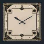 Reloj Cuadrado Art Deco Elegante Negro<br><div class="desc">Gran diseño de reloj. Te encantará como a otros. Puede usar este diseño para otro producto que desee o para el personalizar y agregar su texto. Sígueme por más. Gracias. Que tengas un buen día.</div>